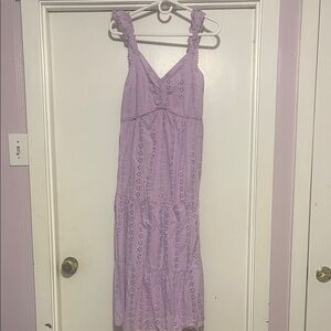 Sincerely Jules Lilac Eyelet Midi Dress